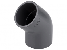 Отвод 20 мм 45 градусов (ПВХ, НПВХ, PVC U) под клей 